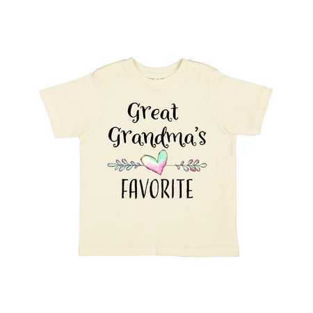 

Inktastic Great Grandmas Favorite- Heart Great Grandchild Gift Toddler Boy or Toddler Girl T-Shirt