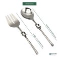 thumbnail image 2 of Elyon Reef Knot Reflective Silver Salad Serving Set Indian Artisan-Made Hostess Set Hand-Forged Stainless Steel 2 Pieces, 2 of 7