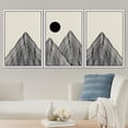 thumbnail image 4 of PixonSign Framed Canvas Print Wall Art Set Geometric Mountain Range Sun Landscape Nature Wilderness Illustrations Modern Art Minimalism Decorative for Living Room, Bedroom, Office - 16"x24"x3 White, 4 of 5