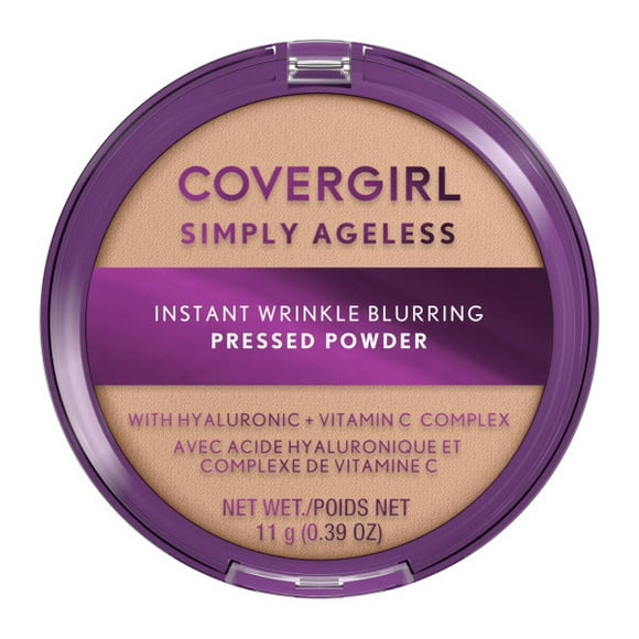 COVERGIRL - Simply Ageless Instant Wrinkle Blurring Pressed Powder, with hyaluronic acid & vitamin C - Mattifying, Hydrating Formula, 100% Cruelty-Free