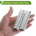 thumbnail image 5 of 2 Pcs Aluminum Alloy Anti-Skid Bike Pegs 100mm Length Circle Texture Bicycle Backseats Stands Cycling Foot Pegs 3/8 inch Axles Silver Tone, 5 of 7