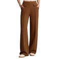 thumbnail image 2 of Bloomae Women's Yoga Dress Pants with Pockets Loose Wide Straight Leg Work Pants Elastic High Waist Dressy Casual Striped Pleated Comfy Flowy Trousers, 2 of 9