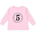 thumbnail image 3 of Inktastic 5th Birthday Flowered Wreath 5 Year Old Girl Girls Long Sleeve Toddler T-Shirt, 3 of 5