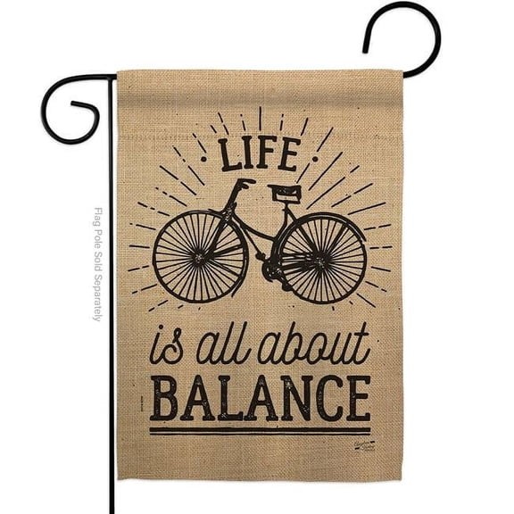 Angeleno Heritage G135117-BO Life Is All About Balance Sports Cycling 13 x 18.5 in. Double-Sided Decorative Vertical Garden Flags for House Decoration Banner Yard Gift