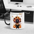 thumbnail image 5 of Happy Thanksgiving Newfoundland Turkey Costume Pumpkins Autumn Leaves 11oz Accent Two-tone Mug Newfie Dog Lover Gifts Coffee Tea Cup - 130144, 5 of 5