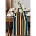 thumbnail image 4 of Colorful Striped Table Runner 72 Inches, Boho Abstract Vertical Stripe Lines Bed Runner Dresser Scarves Tabletop for Indoor Outdoor Parties/Ceremony/Banquet, 13" x 72", 4 of 8