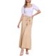 thumbnail image 2 of Pantalones Boho para Mujer INSPIRE CHIC con Cintura Alta Elástica y Volantes, Pantalones Palazzo de Pierna Ancha Chic en Color Caqui Claro, 2 of 6