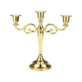 thumbnail image 4 of Candelabro de 3 brazos, candelabro de pilar elegante multiusos de lujo, mesa central para decoración de San Valentín Dorado, 4 of 9