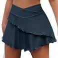 thumbnail image 2 of UoCefik Womens Tennis Skirt Crossover Golf Skorts Skirts Lightweight Athletic Skirt with 3 Pockets Workout Pickleball Dark Blue S, 2 of 7