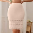 thumbnail image 2 of MGDXOX Women's Half Slip with Lace Trim Seamless Smoothing Underskirt Mid-Length Under Dresses Above Knee Skirt Beige L, 2 of 6