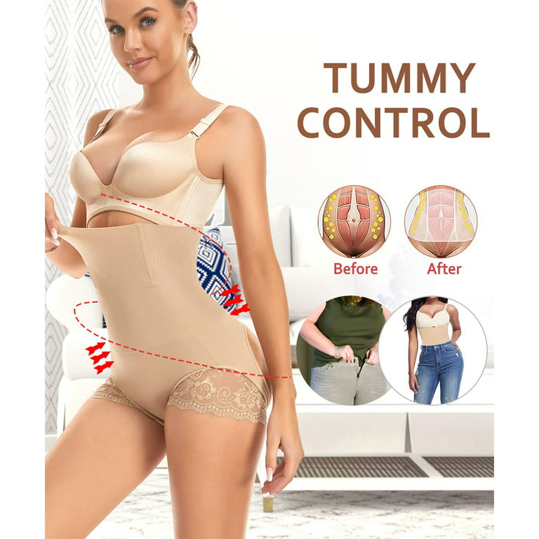 Butt Lifter Tummy Control Butt Lifting Panties Lift Underwear Booty Lifter  Bigger Butt Shaper for Women, Beige, S 
