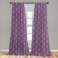 thumbnail image 5 of Ambesonne Floral Curtains, Overlapping Vintage Flowers, Pair of 28"x84", Lavender Violet and Blue, 5 of 5