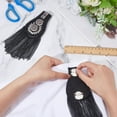 thumbnail image 3 of 1 Pair 2Pcs Tassel Chain Shoulder Black Shoulder Badge Applique Punk Fringe Shoulder Badge Appliques Fashion Fringe Shoulder Epaulette, 3 of 6