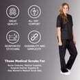 thumbnail image 6 of Women's Scrub Sets, Scrub Top and Pants (Black, Medium), 6 of 7