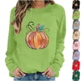 thumbnail image 2 of Qingpeng Womens Halloween Sweatshirt Crew Neck Fashion Cute Long Sleeve Fleece Crewneck Sweatshirt for Holiday Wear, 2 of 6