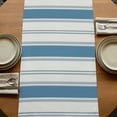 thumbnail image 5 of Table Runners 72 Inches Long Dress Scarves, Blue Teal Striped Farmhouse Kitchen/Dining Table Runner, Coffee Tablerunners, Modern Farmhouse Stripe 14x72 Inch, 5 of 9