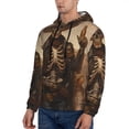thumbnail image 3 of Uemuo Western Skull Cowboy Pattern Men's Hoodie - Casual Pullover Hoodie with Kangaroo Pocket, Stylish Hooded Sweatshirt for Everyday Wear-3X-Large, 3 of 7