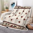 thumbnail image 4 of unique Rustic Country Throw Blankets, Primitive Barn Star Cozy Warm Bed Couch Blanket, 4 of 5