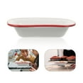 thumbnail image 3 of Enamel Baking Pan Red Rectangular For Home Bakers Daily Cooking 1Set 7.0x5.1x1.6In, 3 of 8