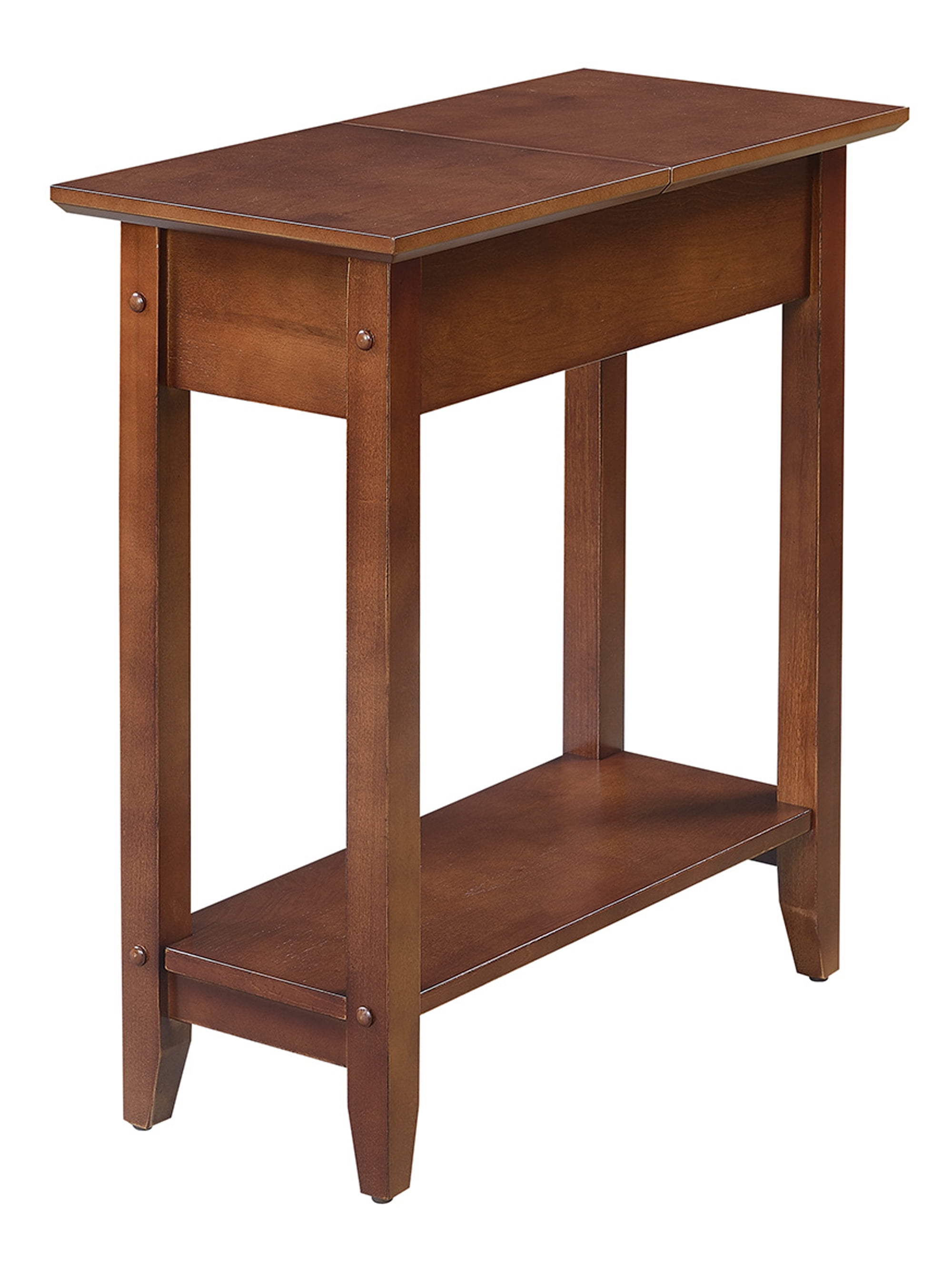 Convenience Concepts American Heritage Flip Top End Table with Shelf, Black