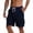 Navy, variant on Mens Cargo Shorts Summer Street Elastic Waist Drawstring Comfortable Pleated Pockets for Relaxing Sports Sightseeing Activities Shorts for Men