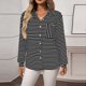 thumbnail image 4 of Ailaofu Womens Shirts Striped Dress Shirt Long Sleeve Collared Office Work Pinstripes Blouses Tops, 4 of 5