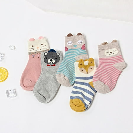 

Fashionable Cotton Socks for Boys and Girls Simple Style with Cartoon Animals Printing