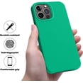 thumbnail image 2 of iPhone 13 Pro Case,[Military Grade Drop Protection] [Anti-Scratch Microfiber Lining] Silicone Shockproof Protective Phone Case Slim Thin Cover 6.1 inch, Emerald Green, 2 of 5