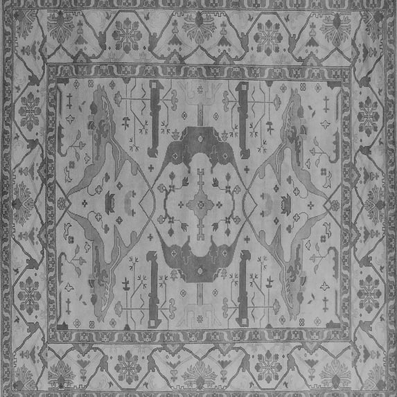 Ahgly Company Indoor Square Oriental Gray Industrial Area Rugs, 3' Square