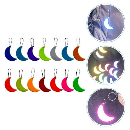 WHAMVOX 14 Pcs Reflective Pendant Floating Boat Keychain Student