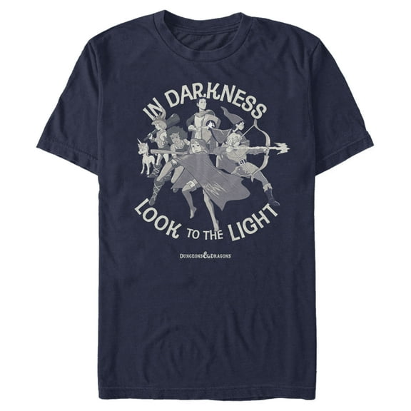 Men's Dungeons & Dragons In Darkness Look to Light Cartoon  Graphic Tee Navy Blue Large