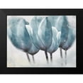 thumbnail image 2 of Villa, Milli 14x12 Black Modern Framed Museum Art Print Titled - Three Tulip Blue, 2 of 5