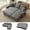 Light Grey, variant on 82" L Shaped Sleeper Sofa Bed, Pull Out Sectional Couch with Storage Chaise/Reclining Backrest, Sectional Couches for Living Room with USB Port, Foldable Table, Cup Holder, Side Pocket, Deep Grey