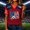 Deep Red, variant on Women's USA Soccer Shirt - Soccer Cup 2026 Patriotic Football V-Neck Tee - Adult Maroon Navy Color Block Star Spangled Lettering Blokecore Streetwear Top