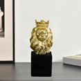 thumbnail image 4 of León abstracto coleccionable cabeza de animal decoración estatuilla escultura modelo artesanía adornos hogar Oficina escritorio decoración Dorado 8.5x7.5x24cm Soledad Estatua de león, 4 of 9