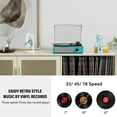 thumbnail image 4 of Record Player for Vinyl with 2 Build-in Speakers LP Vinyl Players Belt-Driven Vintage Turntables 3 Speed 3 Size, Wireless Bluetooth Playback, AUX-in, RCA Out, Headphone, Auto Stop Sea Blue, 4 of 14
