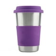 thumbnail image 5 of 500ml Stainless Steel Drinking Cup with Silicone Cover and Lid - Heat Insulation Bottle in Purple, 5 of 8