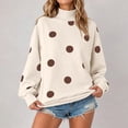 thumbnail image 2 of UDAUDU Womens Polka Dot Sweatshirts Mock Neck Long Sleeve Pullover Tops Oversized Y2K 2026 Fall Fashion Outfits Loose Fit Cute Casual Sweatshirt S, 2 of 6