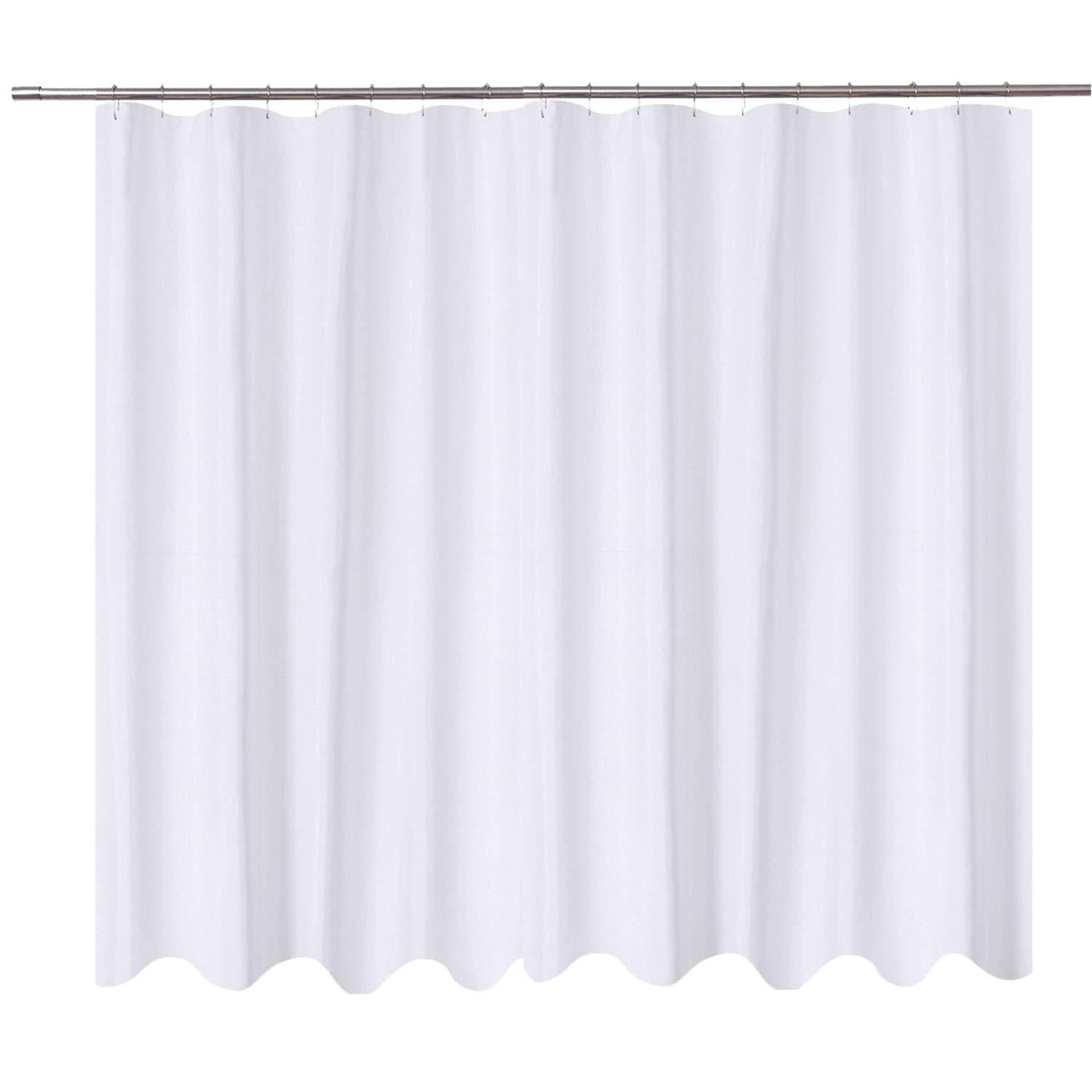 Carnation Home Extra Wide Polyester Fabric Shower Curtain Liner in Ivory 