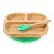 thumbnail image 1 of Plato Para Bebés Y Niños Pequeños, Plato Con Ventosa Para Niños, Vajilla Bonita De Bambú (Verde Claro), 1 of 1