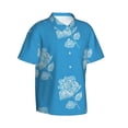thumbnail image 2 of White Flowers Men's 3d Print Casual Button Down Shirts, Novelty Hawaiian Short Sleeves M, 2 of 8
