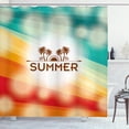 thumbnail image 1 of Ambesonne Tropical Shower Curtain, Palm Tree Sun Holiday, 69"Wx70"L, Orange Scarlet Teal, 1 of 3
