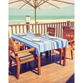 thumbnail image 2 of Outdoor Tablecloth with Umbrella Hole and Zipper Stripes Rectangle Outdoor Tablecloths 60x120 Waterproof Outside Table Cloths Blue Line Patio Table Cloth Cover for Outdoor Tables Picnic Garden, 2 of 2