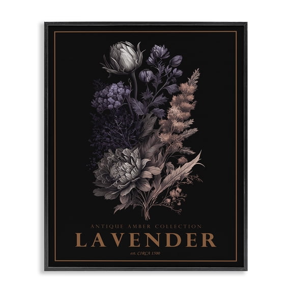 Stupell Industries Antique Lavender Bushel Black Framed Giclee Art, design by Christopher Giampietro