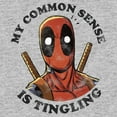 thumbnail image 2 of Men's Marvel Deadpool My Common Sense Is Tingling Distressed  Long Sleeve Shirt, 2 of 4