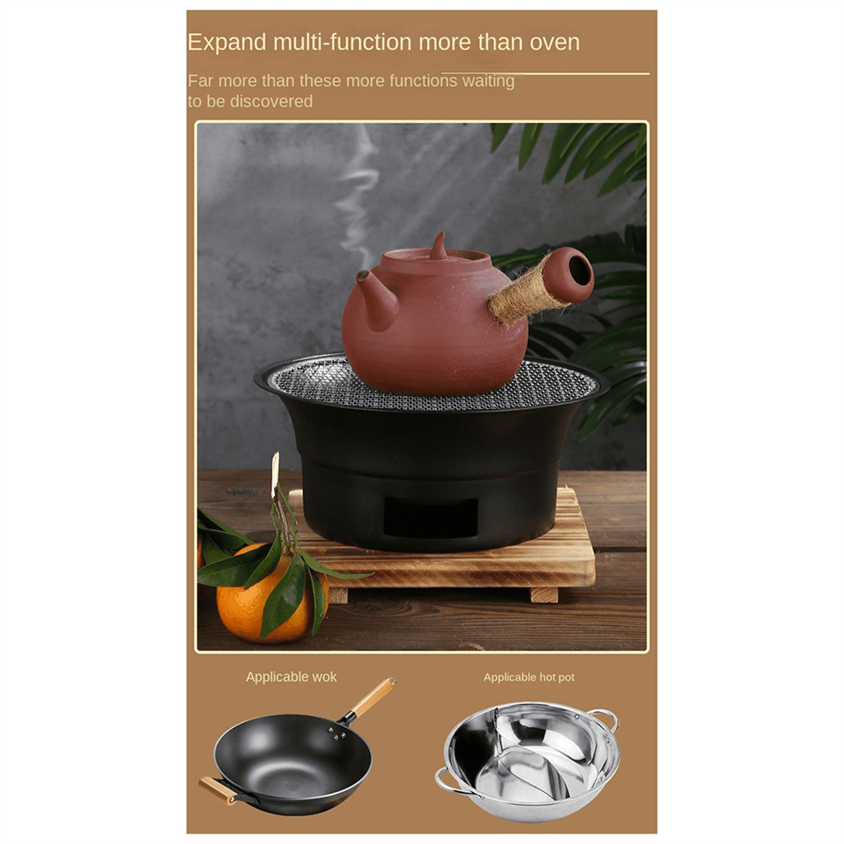 Stainless Steel Smokeless Round Outdoor Barbecue Grill Commercial Barbecue Grill Charcoal Barbecue Grill Silver
