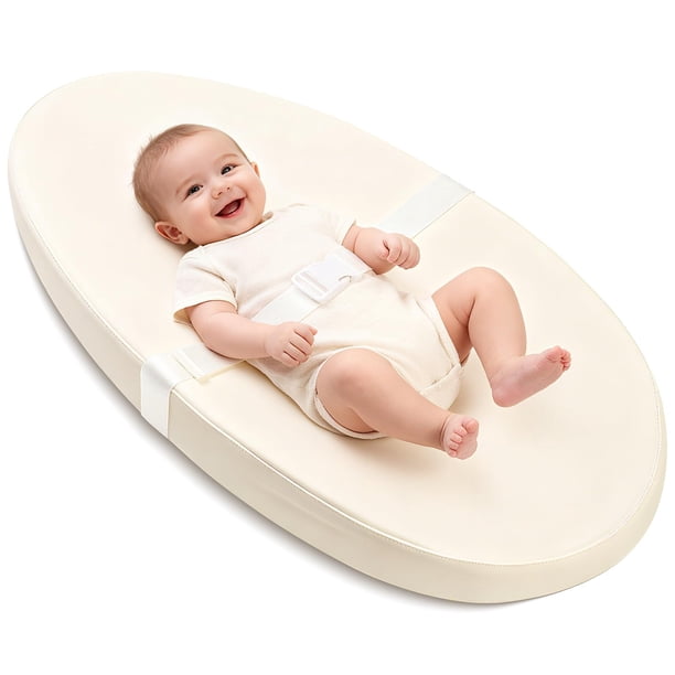 Almohadilla para Cambiar Pañales Qalvyn con Cubierta Impermeable y Fáciles de Limpiar - Beige