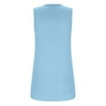 thumbnail image 5 of Tittly Tank Tops Vest for Women Summer Vest Loose Pleated Square Neck Sleeveless Top Curved Hem Loose Large Size Women's Top Womens Tops Vest Tops for Women Sky Blue XL, 5 of 5