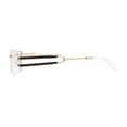 thumbnail image 3 of Luxurious Rimless Geometric Metal Frame Designer Style Sunglasses Gold Clear, 3 of 4