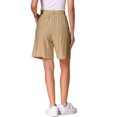 thumbnail image 3 of INSPIRE CHIC Shorts for Women's High Waisted Linen Wide Leg Elastic Waist Dressy Casual Summer Bermuda Shorts XS Khaki, 3 of 6